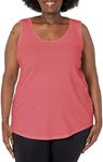 Just My Size Women's Plus-SizeJersey Shirttail Hem Tank Top, BRINY PINK,3X