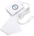 DEWIN RFID Reader, NFC Reader Writer ACR122U ISO 14443A/B Card Reader with Free Software in White, Contactless Smart Card Reader Writer