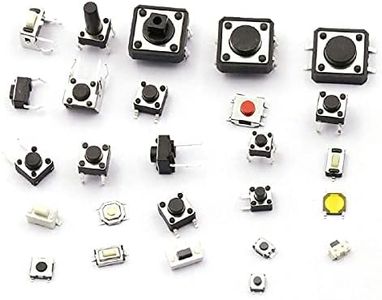 TopHomer 125Pcs Tactile Push Button Micro Switch Assortment Kit for Car Remote Control Keyfob, 125 Switches, Multicolor