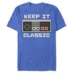 Nintendo Men's Keep It Classic T-Shirt, Royal Heather, Medium