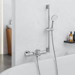 MORADO Thermostatic Shower Mixer Tap Set,Thermostatic Shower Mixer Bar with Shower Attachment,Shower Riser Kit,(1x Hand Shower,1x Shower Rail 70cm, 1x Shower Hose 1.5m,1x Wall Mounted Shower Mixer)