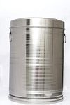 Super HK Stainless Steel Air Tight Atta Tanki/Container/Box/Drum/Pawali/Kothi With Handle & Lid (34 Litre), Silver