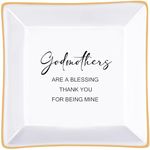 Godmother Gifts from Godchild, Gifts for Godmother Aunt Trinket Ring Dish -"Godmothers are a blessing, Thank you for being mine" Mother's Day Birthday Thanksgiving Christmas Gifts for Godmother