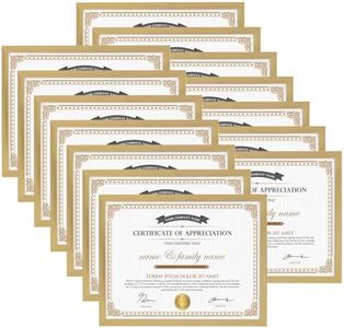 Hoikwo 14 Packs 8.5x11 Gold Multi Plastic Picture Frames Set with Plastic Cover, Certificate Frames for Document Diploma Award, Light Weight Bulk 8.5 by 11 Frames Pack for Wall Hanging and Table