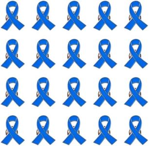 WANDIC Pin de Cinta Azul, 20 Unidades de Cintas de concienciación sobre el cáncer de Colon, alfileres de Solapa, broches de Esmalte para joyería para Hombre o Mujer
