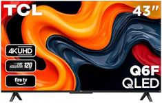 TCL 43-Inch Q6 QLED 4K UHD Smart TV with Fire TV (43Q651F, 2025 Model) Dolby Vision, HDR PRO+, Dolby Atmos, Alexa Built-in with Voice Remote, Apple AirPlay 2 Compatibility, Streaming Television