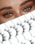 Onlyall Fluffy Lashes Cat Eye Lashes Lifting False Lashes Curly Natural Eyelashes 3D Volume Lashes Fox Eye Lashes 7 Pairs D13