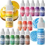 Food Coloring Liquid - 16 Colors Food Coloring, Food Grade Vibrant Food Dye, Tasteless Food Color Set for Cake Decorating, Easter Egg, Cooking, Fondant - 0.25 Fl Oz