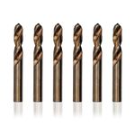 Drill America D/ASTCO Series Cobalt Steel Screw Machine Length Drill Bit, Gold Oxide Finish, Round Shank, Spiral Flute, 135 Degrees Split Point, Q Size (Pack of 6)