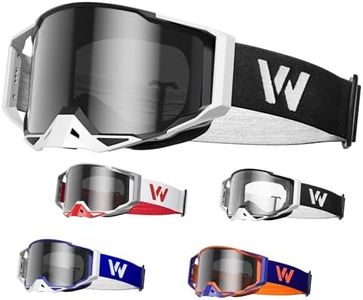 WildHeir Dirt Bike Goggles Motocross Motorcycle Glasses - ATV Riding Dirtbike 4-Wheeler MX DH Accessories Windproof for Men Women Youth UV400 Protection Dust-proof Anti-Slip Strap Eyewear