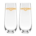 Kate Spade 890016 with Love 2-Piece Stemless Toasting Flutes