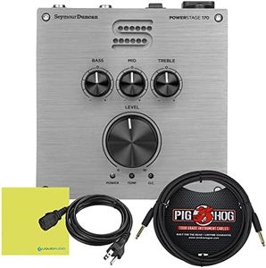 Seymour Duncan PowerStage 170-170-watt Solid State Guitar Amplifier Pedal Bundle w/Pig Hog 10ft Woven Instrument Cable and Liquid Audio Polishing Cloth