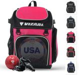 Vizari 'Cambria' Soccer Backpack | Multiple Sports Bag | For Adults (Neon Pink/White)