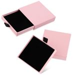 2Pcs Jewelry Gift Box Bracelet Gift Boxes Cardboard Jewelry Box Square Necklace Earring Bracelet Gift Box Kraft Organizer Storage Box for Jewellery (Pink)