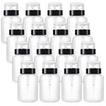 Hedume 16 Pack Push Down Empty Lockable Pump Dispenser Bottle, 6.8oz Professional Push Down Liquid Pumping Empty Bottle Dispenser for Nail Polish and Makeup Remover