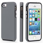 CellEver Heavy-Duty Case for iPhone 5/5s/SE (1st Gen 2016 Edition) - Dual Layer, Military Grade Protection, Elevated Screen & Camera Protection, Slim, Shockproof Non-Slip Phone Cover (Gray)