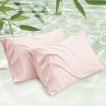 Bedsure King Size Pillow Cases Set of 2, Rayon Derived from Bamboo Pink Pillowcase, Cooling Pillow Cases for Hot Sleepers, Soft & Breathable Pillow Covers with Envelope Closure, Gifts, 20x36 Inches