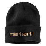 Carhartt Unisex, Knit Insulated Logo Graphic Cuffed Beanie, Black, One Size