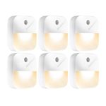 Aultra Night Light LED Night Lights Plug Into Wall - Dusk to Dawn Sensor Activated, Automated On & Off, Used for Kitchen, Bathroom, Home Improvement, Bedroom – 6 Pack (Square Night Light 6 Pack)