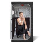 Smartmak Portable Full Size Infrared Sauna for Home| One Person Spa Tent| Personal Indoor Saunas with Separate Heating Foot Pad and Reinforced Chair for Relaxation(33.9" L*33.9" W*66.6" H Greyborder)