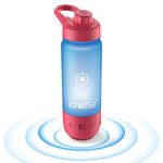 ICEWATER 3-in-1 Smart Water Bottle, Glows to Remind You to Keep Hydrated, Bluetooth Speaker & Dancing Lights, Plastic Water Bottle With Chug Lid, Great Birthday Gift (20 oz, Pink)