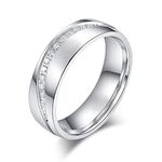 6mm Comfort Fit Heavy Sterling Silver Curved Set Simulated Diamond Court Shape Wedding Band Sterling Silver