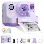 AWANFI Kids Camera Instant Print Toys, 48MP Digital Camera with 1080P Video, 32GB SD Card & 3 Rolls Printing Paper, Fun Instant Print Camera for Kids Ages 3-16 Perfect Christmas & Birthday Gift Purple