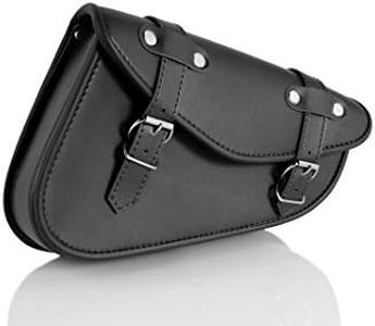 Customaccess AP0003N Sacoche en Cuir Detroit Modèle Côté Gauche Noir pour Harley Davidson Sportster, Kawasaki Vulcan, Noir, Taille S