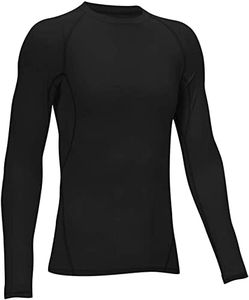 HOPLYNN Boys' Youth Long Sleeve Base Layer Compression Athletic Tights Underwear Running Baseball Soccer Top Shirt Balck M