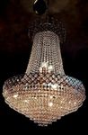 Weldecor Crystal Glass Golden Decorative Modern/Fancy Chandelier|Chandler|jhoomer- 480 mm(Corded Electric)