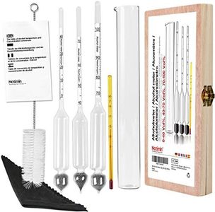 Notimin Medidor de Alcohol 3pcs Hidrómetro de Alcohol Set de Densímetros 0-40,40-70,70-100Vol% + Cilindro de Vidrio Especial, para licores/licores destilados etc (Manual en español)