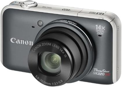 Canon PowerShot SX220 HS Digital Camera - Grey (12.1MP, 14x Optical Zoom) 3.0 inch LCD (Renewed)