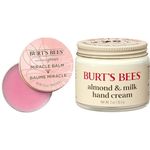 Burt's Bees 100% Natural Origin Goodness Glows Miracle Balm, softens Dry Skin -17g Tin, 1 Count & Almond & Milk Hand Cream 57g, Mother's Day Gift, Gift for Mom,