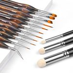 Miniature Paint Brushes with Domed Dry Brush Set for Miniature Painting, Fuumuui 14Pcs Miniature Model Paint Brush Set Dry Brush Miniatures for Warhammer 40k, Vallejo Paint, Citadel Paint