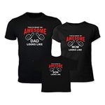 TheYaYaCafe Yaya Cafe Mothers Day Awesome Family T-Shirts for Mom, Dad and Son Set of 3 - Black -Men XL - Women M- Kids 9-12 Months