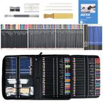 Ninonly 96 Pcs Drawing Set Sketching Kit, Art Supplies Kit include Colored Pencils, Sketch Kit, Graphite, Pro Art Pencil Set with Premium Zipper Case, Drawing Set for Adults Beginners Artists