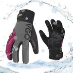 Vgo... -20℃/-4°F Winter Work Gloves for Women, Cold Weather Waterproof Work Gloves, Waterproof Insulated Gloves(M,Dark Red,SL8777FW-FM)