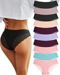 Sth Big Sexy Cheeky Underwear for Women Lace Bikini Panties Ladies No Show Hipster V-Waist Multi-Pack