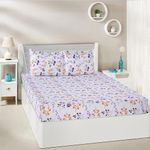 Amazon Brand - Solimo Floral 180 TC Cotton King Size Bedsheet (Purple)