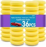 PSLER 36 Pack Foam Applicator Pads - Foam Car Wax Applicator Pad Detailing Round 4 inch Polishing Sponges for Car Wax Applicator Pad -Yellow