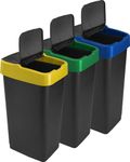 Recycle Bin Push&Up 60 Liter with Bin Bag for Home Kitchen Office Rubbish Trash Bin (3 Bins with 3 Bin Bags)