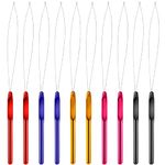 Hair Extension Loop Needle Threader, 10Pcs Hair Extension Tools Pulling Hook Tool and Bead Device Tool for Hair or Feather Extensions