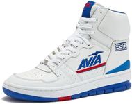 Avia 830 Men's Basketball Shoes, Retro High Top Sneakers for Men Indoor or Outdoor, Street or Court Size 7 to 16, White/Navy Blue/Red, 11.5 Women/10 Men