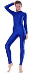 speerise Adult Lycra Spandex Long Sleeve Turtleneck Unitard Bodysuit, Royal Blue, L