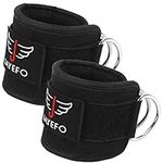 Jayefo Ankle Straps for Cable Machine Attachments - Double D-Ring Gym Ankle Cuff for Kickbacks, Glute Workouts, Abs, Curls, Booty Hip Abductor Exercise for Men and Women | Adjustable One Size Fits All