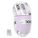 MAMBASANKE x Attack Shark X3 Wireless Gaming Mouse,49g Ultralight,PixArt PAW3395 26000 DPI,BT5.2/2.4Ghz /Wired Tri-Mode, 200Hrs Rechargeable Battery, Kailh GM8.0 Switch for PC/MAC/Win-Purple&Tape