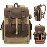 Endurax Leather Camera Backpack Bag for Photographers Waterproof DSLR Backpacks