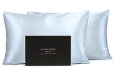 Fishers Finery 30mm 100% Pure Mulberry Silk Pillowcase Set, Good Housekeeping Quality Tested (Blue, Standard, 2 Pack)