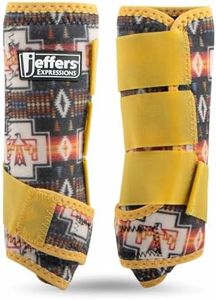 Jeffers Expression Protective Horse Boots, 1 Pair, Large - Safe Neoprene Leg Guards, Durable Strap Closures, Front & Hind Support, Equestrian Accessories for Travel & Riding - Thunderbird