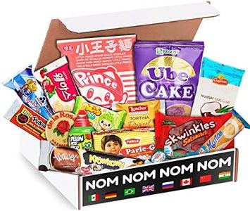 Elite World Snack Sampler Box - 30+ Foreign snacks and global candies - Huge Assortment of Asian Snacks, European Treats, Central American Candy and more - Gift Care Package